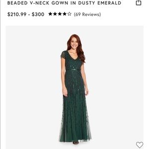 Adriann papell long burgundy beaded dress v-neck brand new